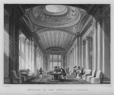 Innenansicht der Advocates Library, Edinburgh (Gravur) von Thomas Hosmer Shepherd