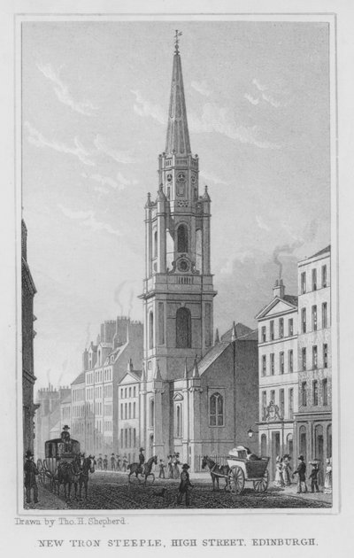 New Tron Steeple, High Street, Edinburgh (Gravur) von Thomas Hosmer Shepherd