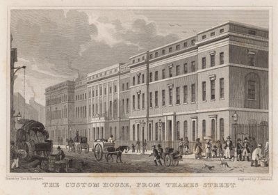 Das Zollhaus, von der Thames Street von Thomas Hosmer Shepherd
