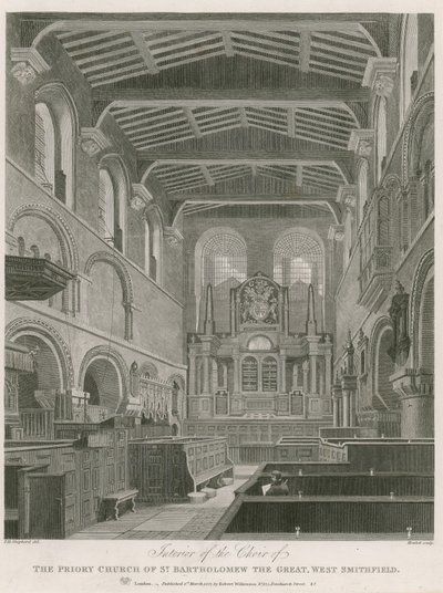 Die Prioratskirche St. Bartholomäus der Große, West Smithfield von Thomas Hosmer Shepherd