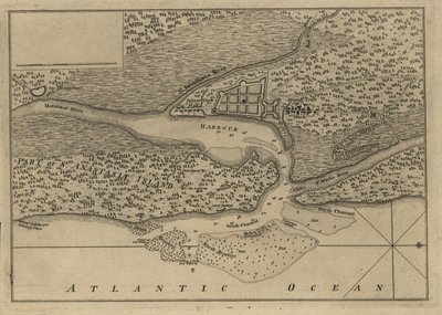 Plan der Stadt und des Hafens von St. Augustine. LOC 75693262 von Thomas Jefferys