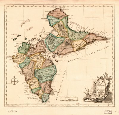 Guadaloupe, eine der Karibischen Inseln, die zu Frankreich in den Westindischen Inseln gehört, LOC 75693285 von Thomas Jefferys