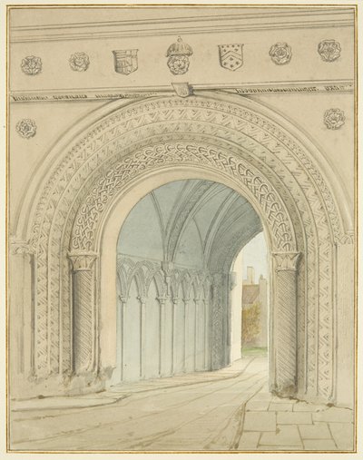 Nordansicht des College-Torbogens von Thomas Leeson the Elder Rowbotham