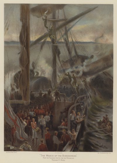 Das Wrack der Birkenhead (Farblitho) von Thomas Marie Madawaska Hemy