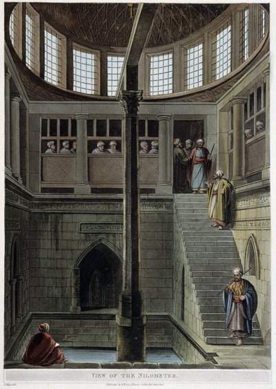 Ansicht des Nilometers. In „Ansichten von Ägypten“ von Thomas Milton