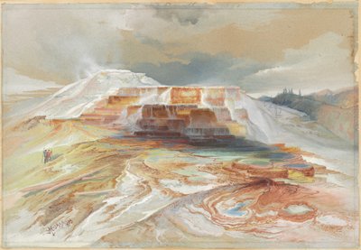 Heiße Quellen am Gardiner River, Yellowstone von Thomas Moran