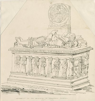 Seighford Kirche - Grab von William und Mercy Bowyer von Thomas Peploe Wood