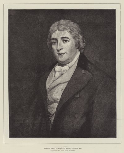 Charles Dibdin (1745-1814), Porträt in der Royal Naval Exhibition von Thomas Phillips