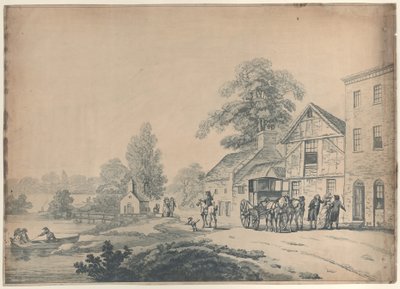 Eine Kutsche vor einem Gasthof von Thomas Rowlandson