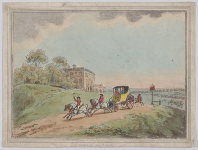 Eine Kutsche und Vier (aus, Rustikale Skizzen?) von Thomas Rowlandson