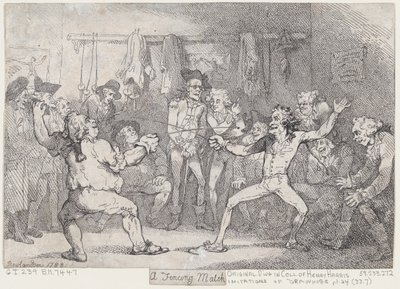 Ein Fechtkampf, 29. Dezember 1788 von Thomas Rowlandson