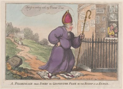 Eine Pilgerreise von Surry nach Gloucester Place oder der Bischof in Ekstase, 27. Februar 1809 von Thomas Rowlandson