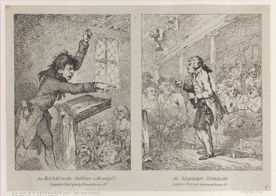 Ein Essay über das Erhabene und Schöne, Die Jungfernrede, 1. Oktober 1785 von Thomas Rowlandson