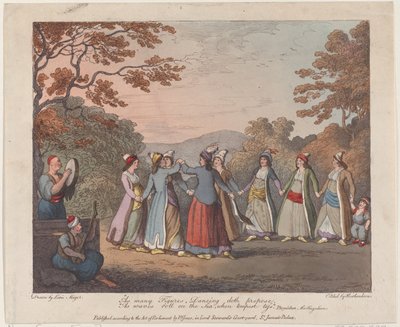 So viele Figuren, Tanzen schlägt vor, wie Wellen auf dem Meer rollen, wenn der Sturm tobt, 31. Juli 1804 von Thomas Rowlandson