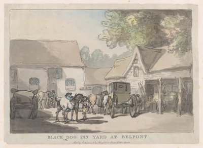 Black Dog Inn Yard in Belfont, 1785-87 von Thomas Rowlandson