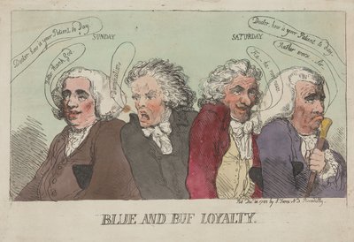 Blau und Buf Loyalität von Thomas Rowlandson