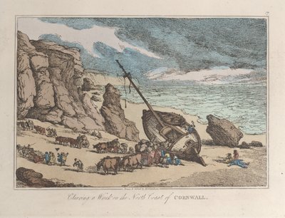 Bergung eines Wracks an der Nordküste von Cornwall von Thomas Rowlandson