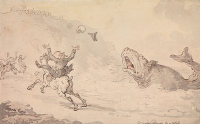 Dr. Syntax von einem Wal erschreckt von Thomas Rowlandson