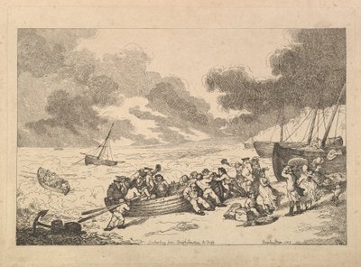 Einschiffung von Brighthelmstone nach Dieppe (aus Imitations of Modern Drawings) von Thomas Rowlandson