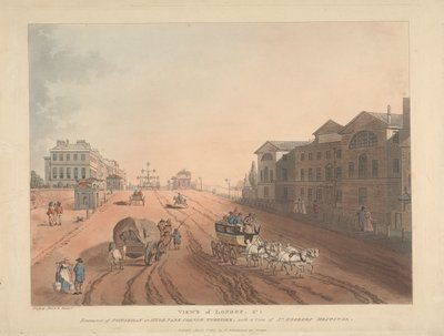 Eingang von Piccadilly oder Hyde Park Corner Turnpike (Nr. 1) von Thomas Rowlandson