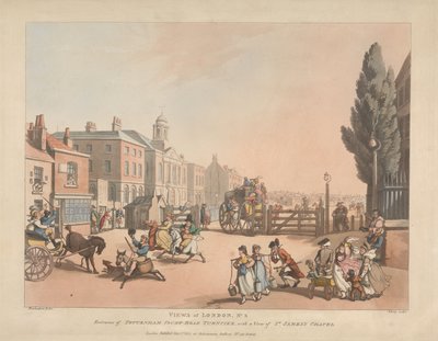 Eingang der Tottenham Court Road Mautstelle (Nr. 3) von Thomas Rowlandson