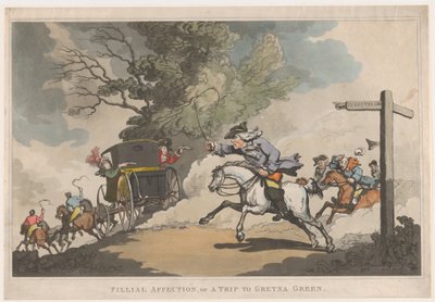 Kindliche Zuneigung oder eine Reise nach Gretna Green von Thomas Rowlandson