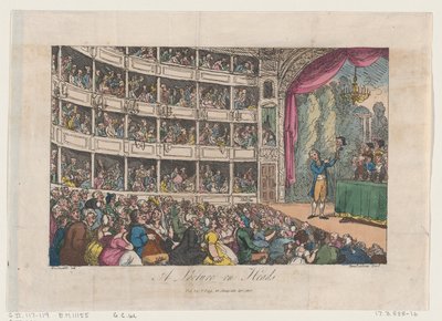 Frontispiz, aus A Lecture on Heads von George Alexander Stevens, April 1808 von Thomas Rowlandson