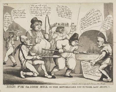 Großer Spaß für John Bull oder die Republikaner in ihrer letzten Notlage von Thomas Rowlandson