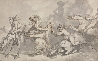 Zusammenstoß von Reitern von Thomas Rowlandson
