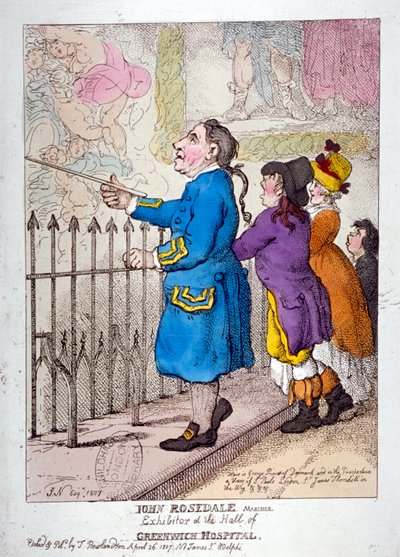 John Rosedale, Seemann, Aussteller der Halle des Greenwich Hospital von Thomas Rowlandson