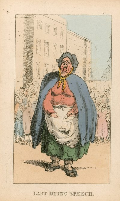 Letzte Sterbensrede (farbige Gravur) von Thomas Rowlandson