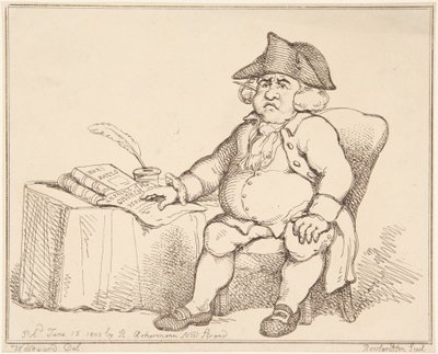 Mann am Tisch von Thomas Rowlandson