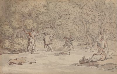 Ein Lachsbecken netzen von Thomas Rowlandson