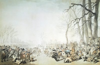 Schlittschuhläufer auf der Serpentine, City of Westminster, London, 1786 von Thomas Rowlandson