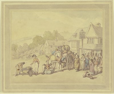 Soldaten an einem Wirtshaus von Thomas Rowlandson