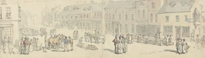 Die Hauptstraße am Markttag, Newport, Isle of Wight, ca. 1797-1800 von Thomas Rowlandson