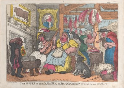 Die Hoffnungen der Familie oder Miss Marrowfat zu Hause für die Feiertage, 1809-13 von Thomas Rowlandson