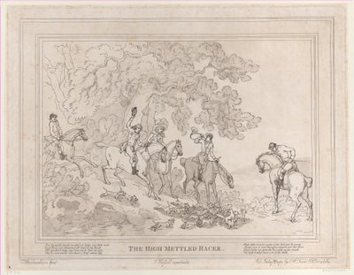 Der Jäger aus Das Leben eines Rennpferdes, oder Der hochmütige Renner, 20. Juli 1789 von Thomas Rowlandson