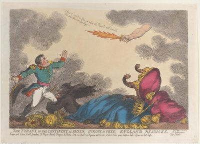 Der Tyrann des Kontinents ist gefallen, Europa ist frei, England freut sich, 1. Mai 1814 von Thomas Rowlandson