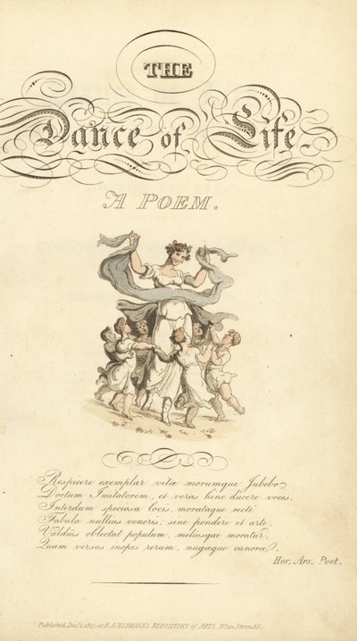 Titelseite mit kalligrafischem Titel und Vignette von Thomas Rowlandson