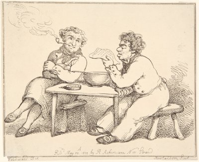 Zwei Männer am Tisch von Thomas Rowlandson