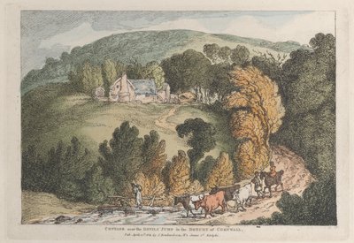 Ansicht der Kirche und des Dorfes St. Cue, Cornwall von Thomas Rowlandson