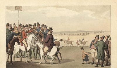 Junger englischer Herr beim Glücksspiel auf der Rennbahn von Newmarket von Thomas Rowlandson