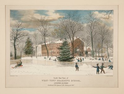 West-Town Internat (Südostansicht), Chester Co., Pa. von Thomas S. Sinclair