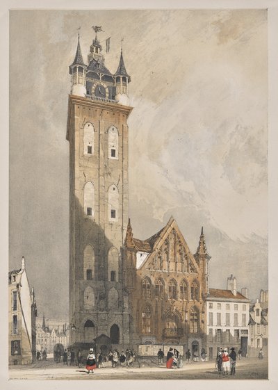 Malerische Architektur in Paris, Gent, Antwerpen, Rouen: Belfried, Gent, Belgien von Thomas Shotter Boys