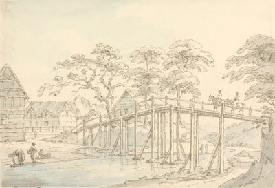 Brücke über den Severn in Newtown, Blick flussaufwärts von Thomas Sunderland