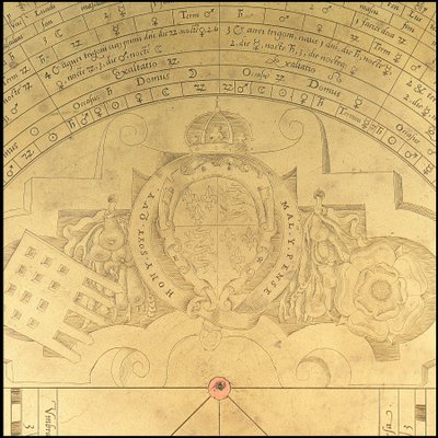 Astrolabium: Detail Vorderseite, ca. 1552 von Thomas & Sutton Henry (c.1624 65) Gemini