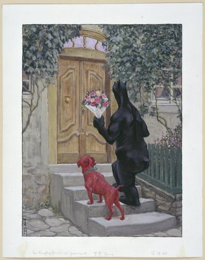 Der Simplicissimus als Gratulant von Thomas Theodor Heine