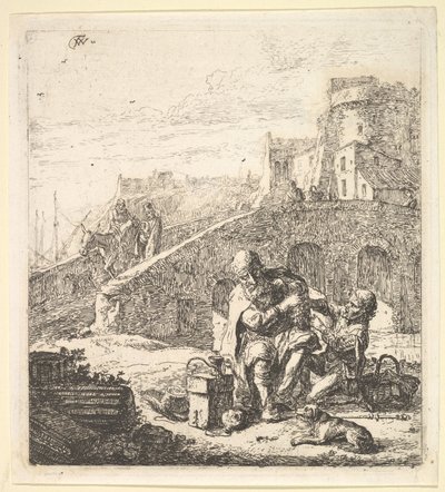 Lazarillo stiehlt Trauben vom armen blinden Bettler von Thomas Wijck