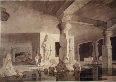 Teil des Tempels von Elephanta, Tafel VIII aus 